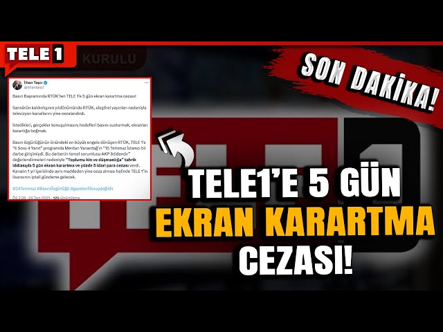 RTÜK’ten Tele1’e 5 günlük ekran karartma cezası