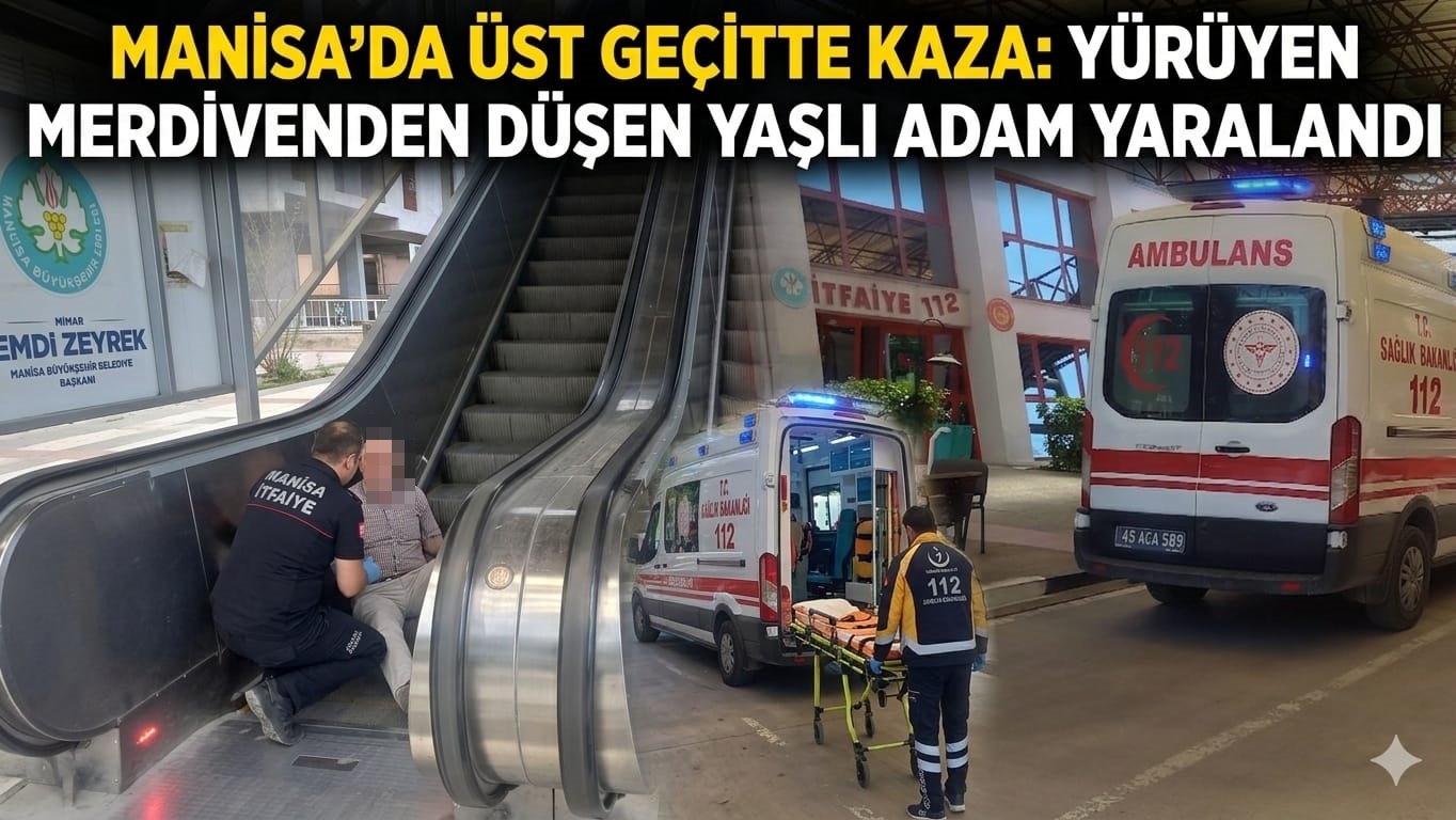 Manisa’da Üst Geçitte Kaza: Yürüyen Merdivenden Düşen Yaşlı Adam Yaralandı