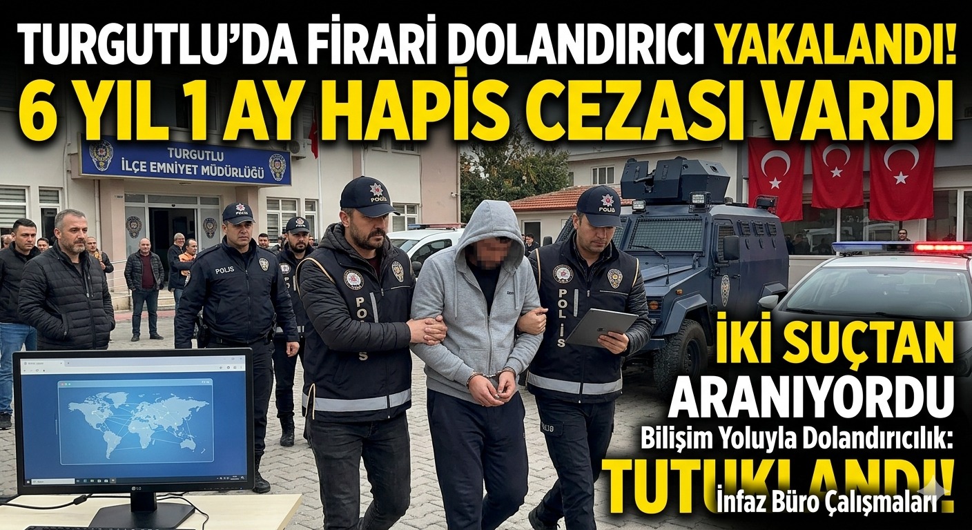 TURGUTLU'DA FİRARİ DOLANDIRICI YAKALANDI: 6 YIL HAPİS CEZASI VARDI!