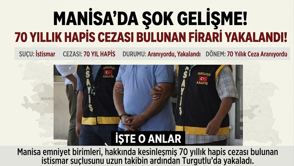 Manisa'da  70 Yıl Kesinleşmiş Cezası Bulunan Hükümlü Yakalandı