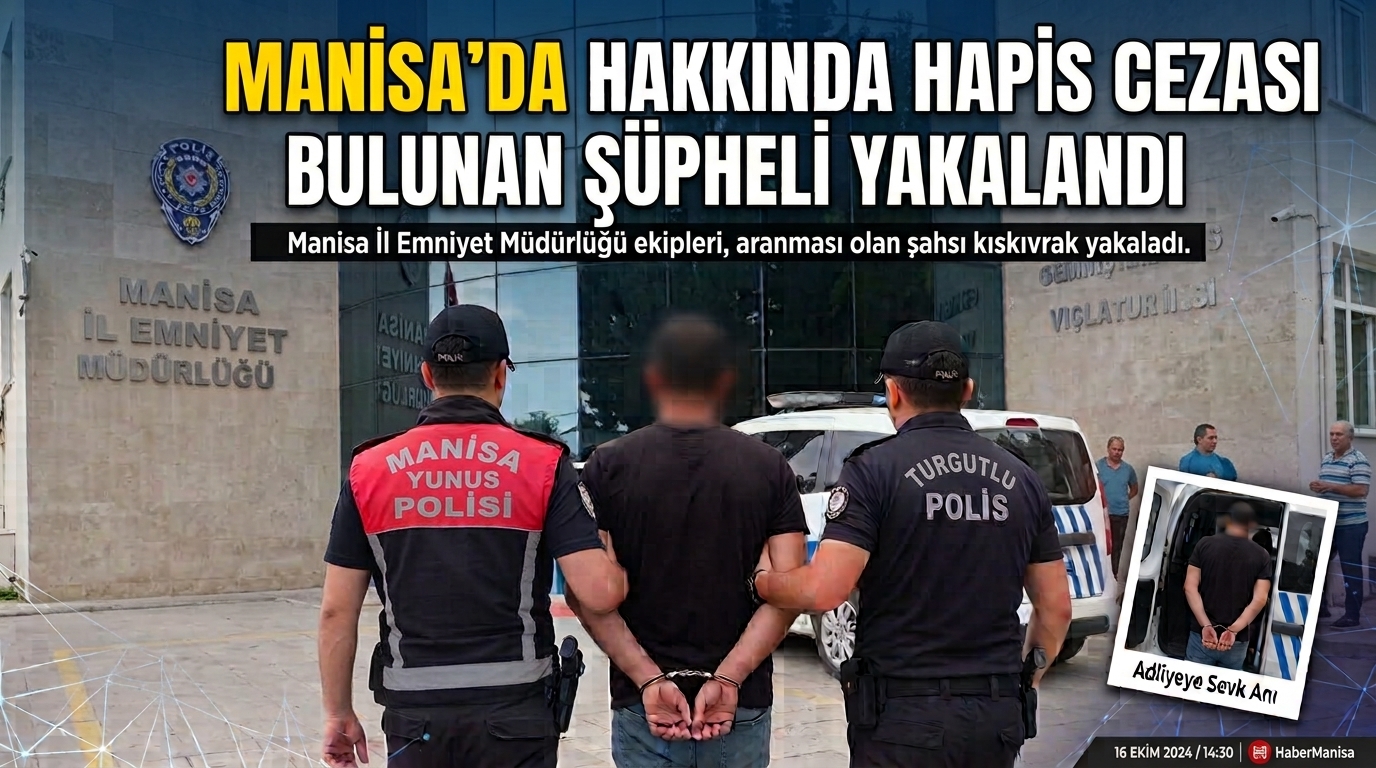TURGUTLU'DA HAKKINDA HAPİS CEZASI BULUNAN ŞÜPHELİ YAKALANDI