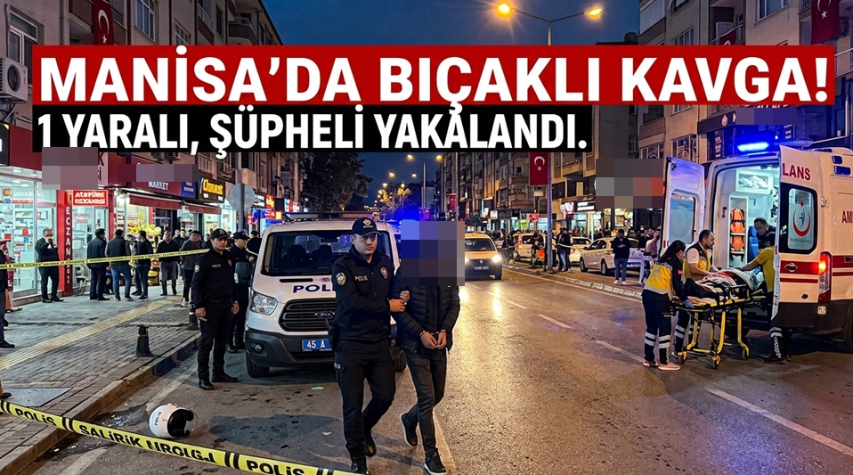 MANİSA'DA BIÇAKLI KAVGA ! 1 YARALI